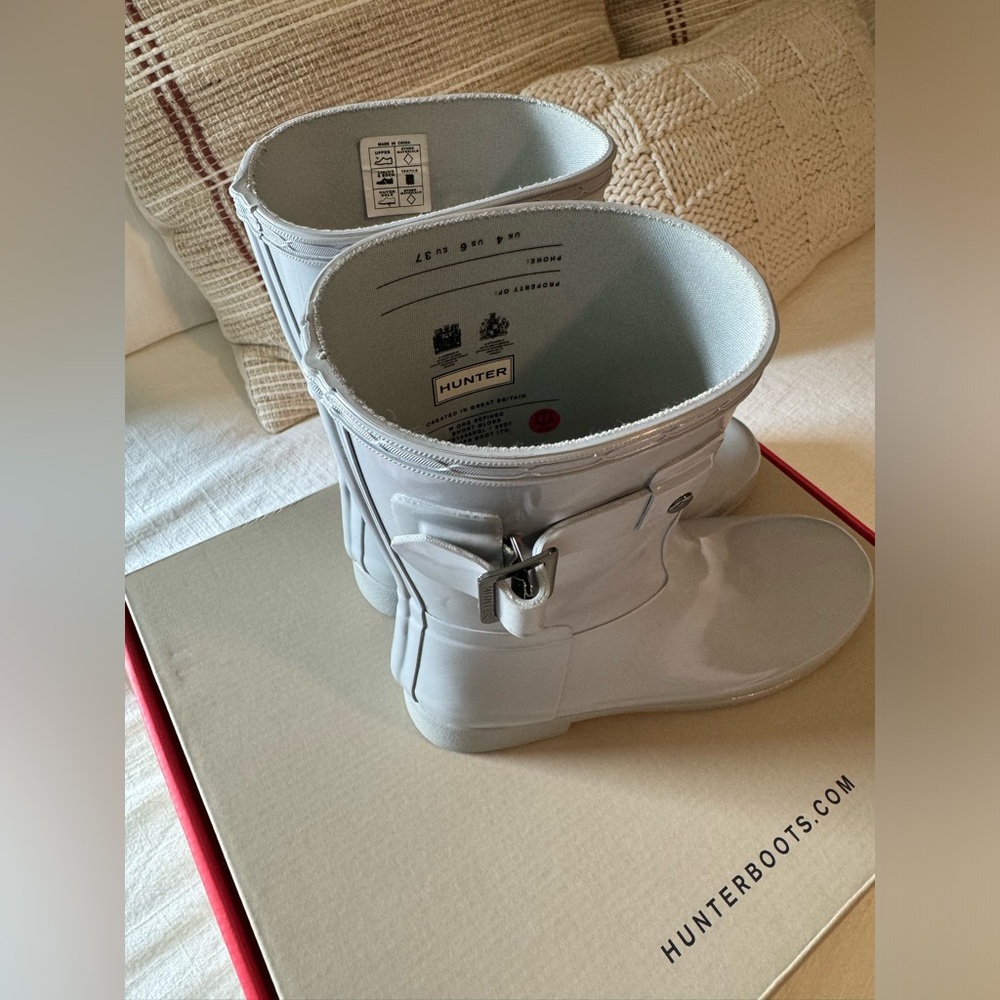 Hunter baby blue-grey Gloss Rain Booties - Picture 6 of 10